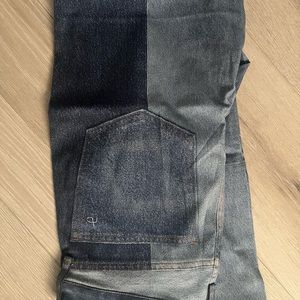 Rag & BONE
Blue Straight Two-Tone Jeans with Seam Detail